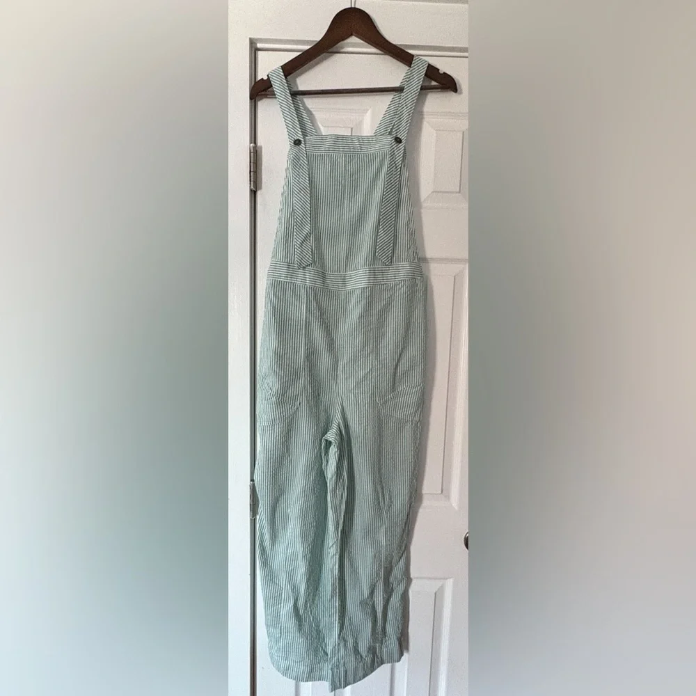 Free People Intown Mint Striped Jumpsuit Size Small NWT‎